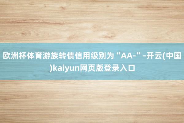 欧洲杯体育游族转债信用级别为“AA-”-开云(中国)kaiyun网页版登录入口
