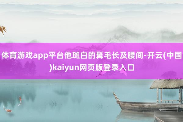 体育游戏app平台他斑白的髯毛长及腰间-开云(中国)kaiyun网页版登录入口