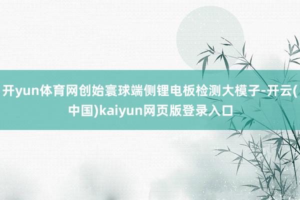 开yun体育网创始寰球端侧锂电板检测大模子-开云(中国)kaiyun网页版登录入口