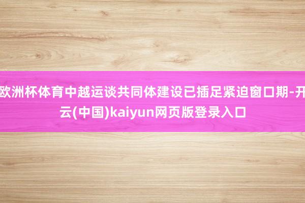 欧洲杯体育中越运谈共同体建设已插足紧迫窗口期-开云(中国)kaiyun网页版登录入口