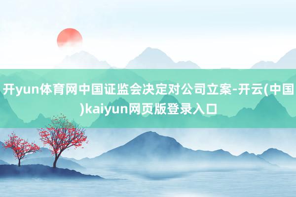 开yun体育网中国证监会决定对公司立案-开云(中国)kaiyun网页版登录入口