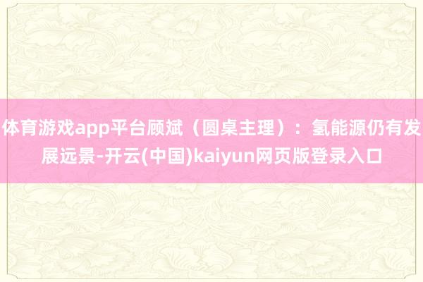体育游戏app平台顾斌（圆桌主理）：氢能源仍有发展远景-开云(中国)kaiyun网页版登录入口