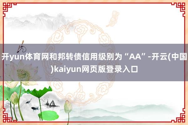 开yun体育网和邦转债信用级别为“AA”-开云(中国)kaiyun网页版登录入口