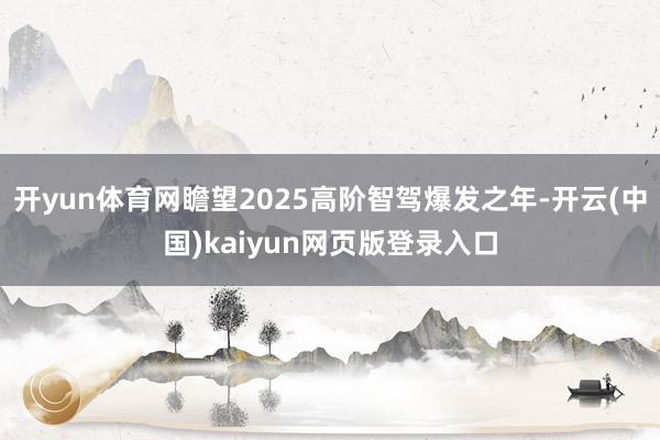 开yun体育网瞻望2025高阶智驾爆发之年-开云(中国)kaiyun网页版登录入口