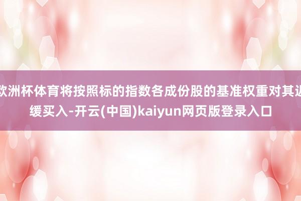 欧洲杯体育将按照标的指数各成份股的基准权重对其迟缓买入-开云(中国)kaiyun网页版登录入口